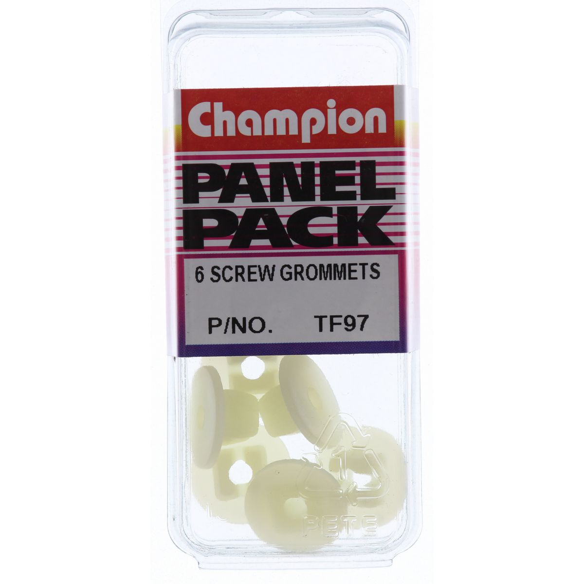 Champion Fasteners Screw Grommet Clear Len: 8.3mm Stem Dia: 8.6mm Head: 16mm TF97