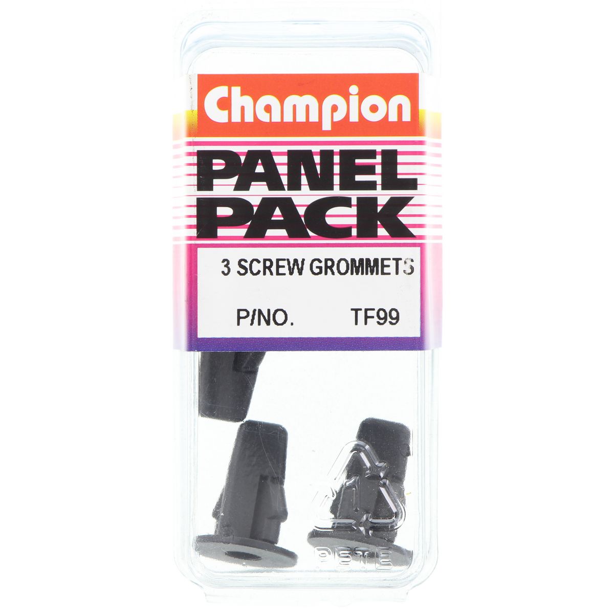 Champion Fasteners Screw Grommet Black Len: 18mm Screw Size: 5.5mm Head: 16mm TF99