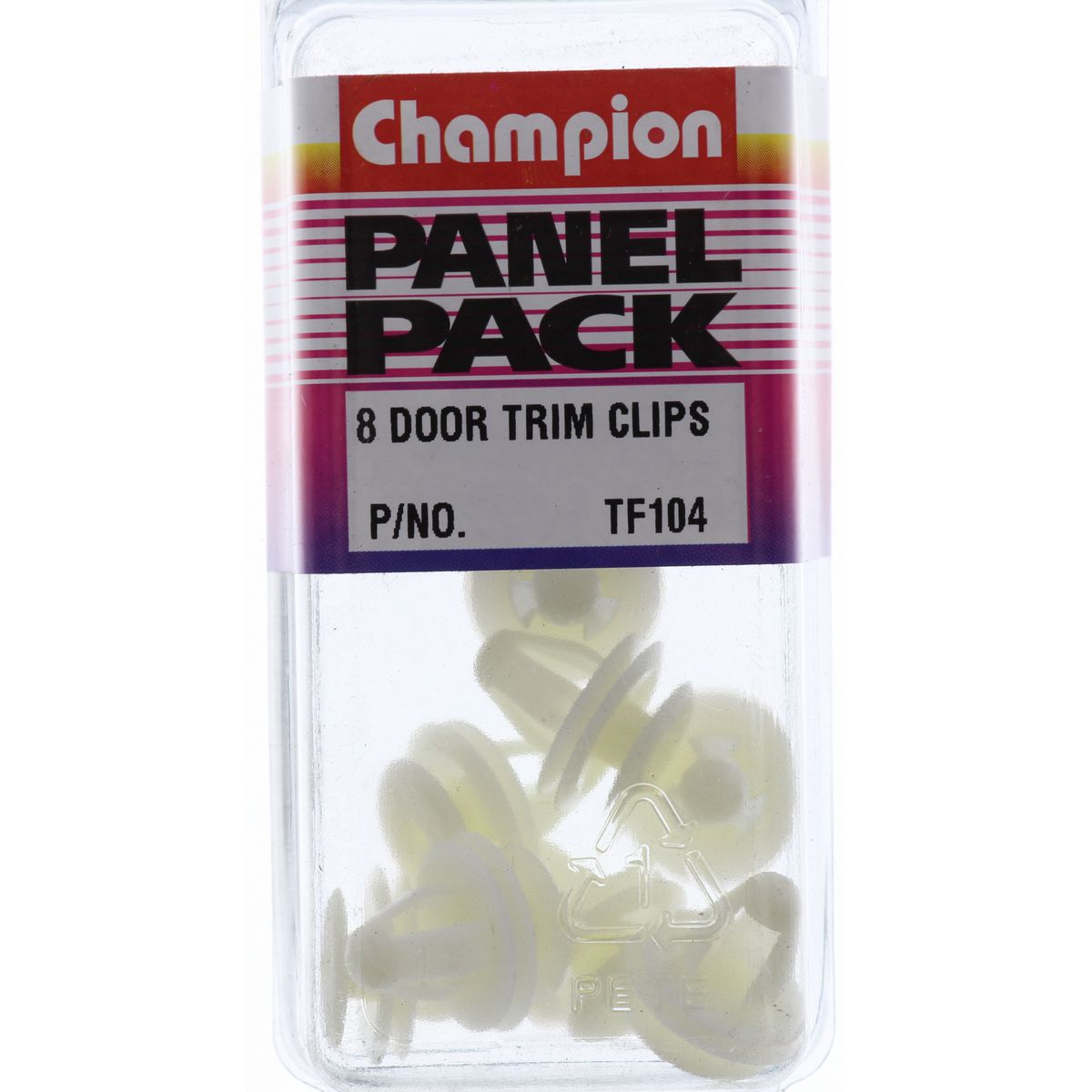 Champion Fasteners Door Trim Clip Clear Stem Dia: 9mm Top Head: 13mm Mid: 16mm Bottom Head: 16mm TF104