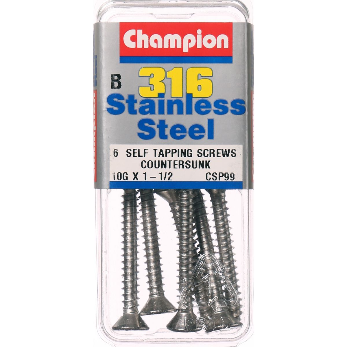 Champion Fasteners Self TaPPEr Screw Csk Phillips Stainless Steel 4.8X38mm 316/A4 CSP99