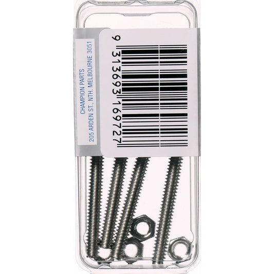 Champion Fasteners Machine Screw & Nut Pan Phillips Stainless Steel 3/16Inx1 1/2In 316/A4 CSP69