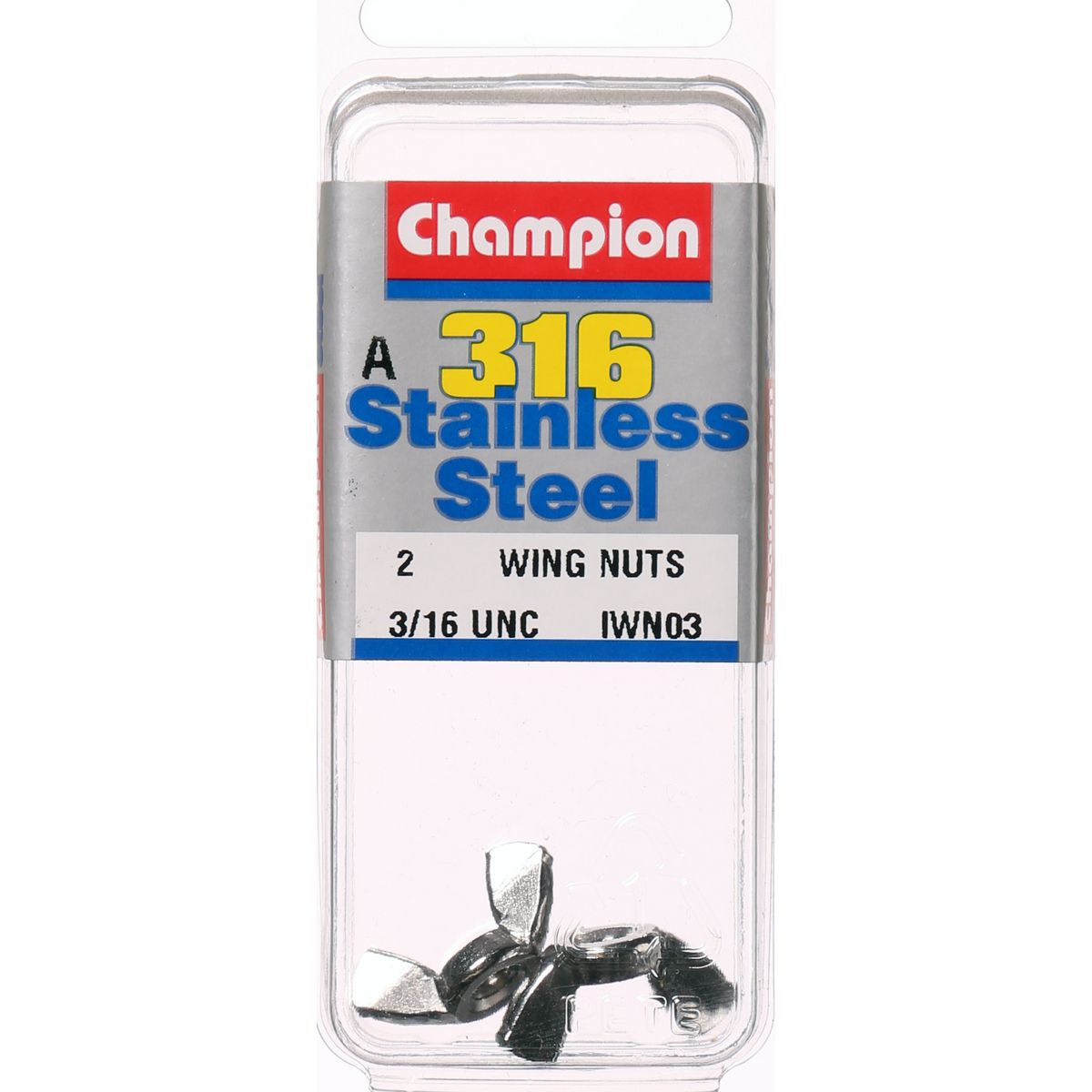 Champion Fasteners Wing Nut Stainless Steel 3/16In Unc 316/A4 IWN03