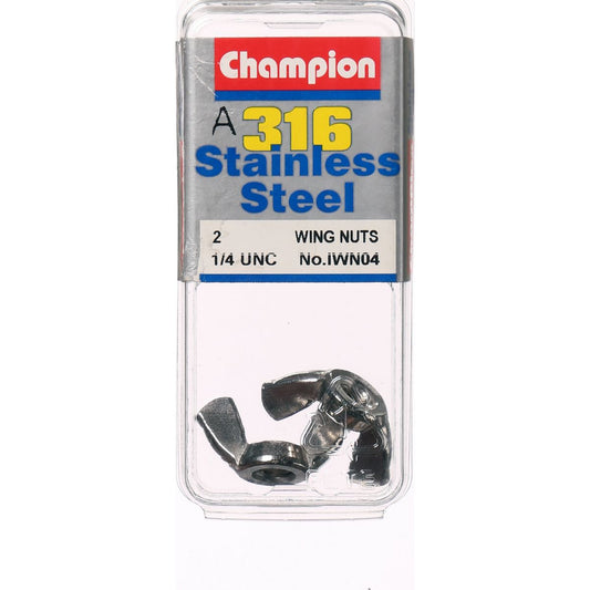 Champion Fasteners Wing Nut Stainless Steel 1/4In Unc 316/A4 IWN04