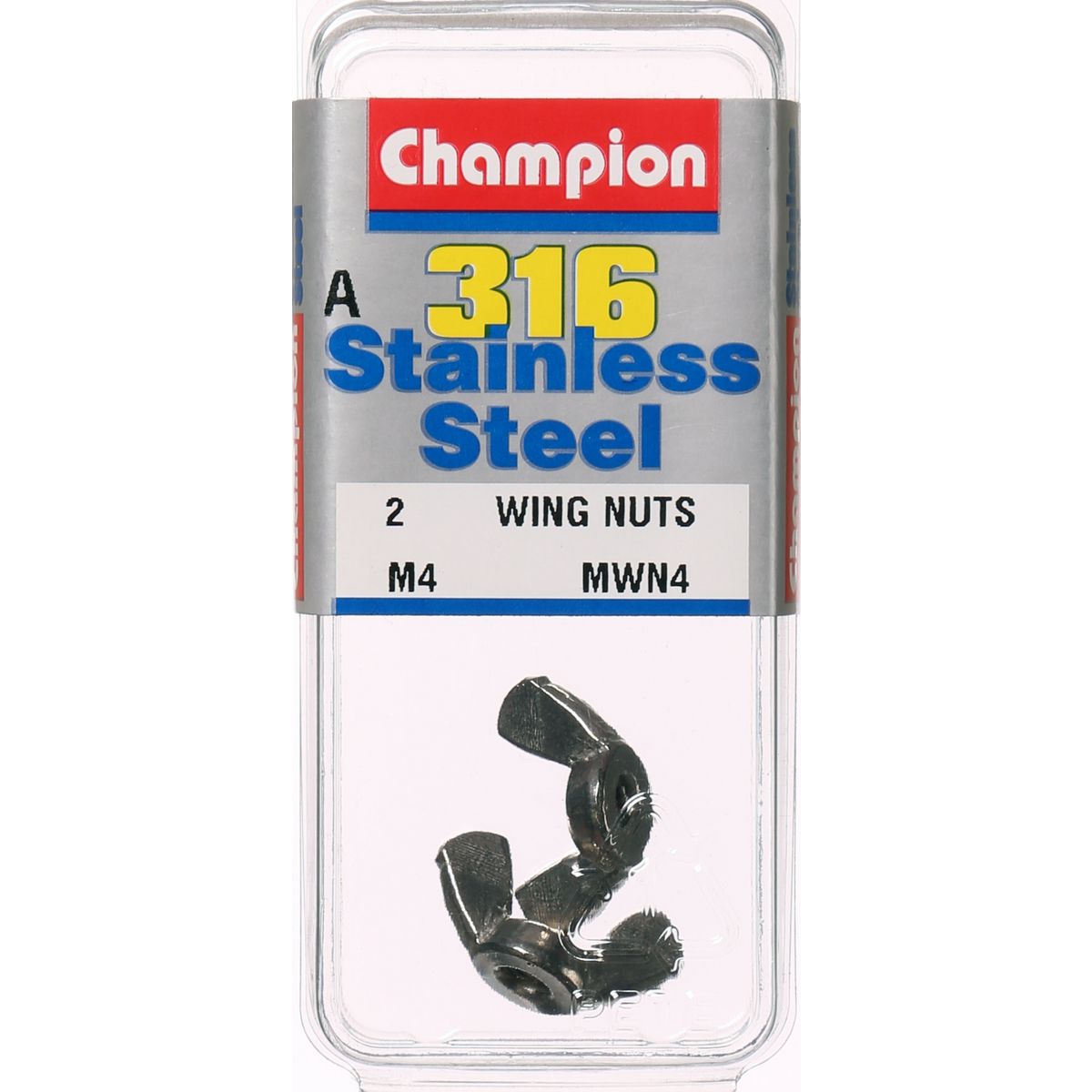 Champion Fasteners Wing Nut Stainless Steel M4X0.7 316/A4 MWN4