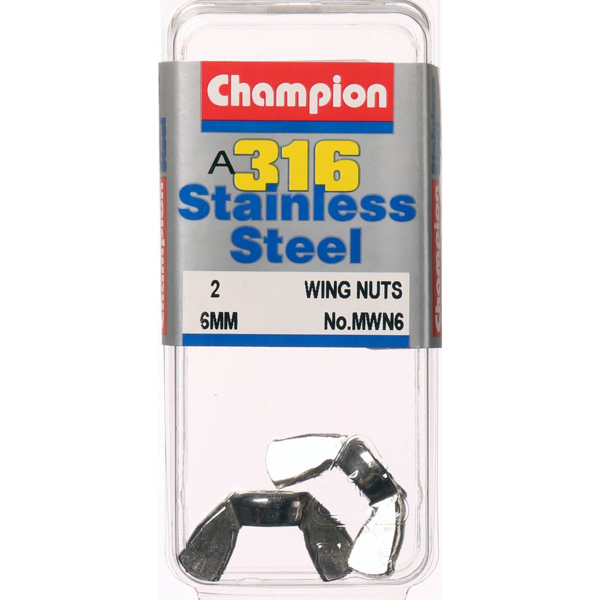Champion Fasteners Wing Nut Stainless Steel M6X1.00 316/A4 MWN6