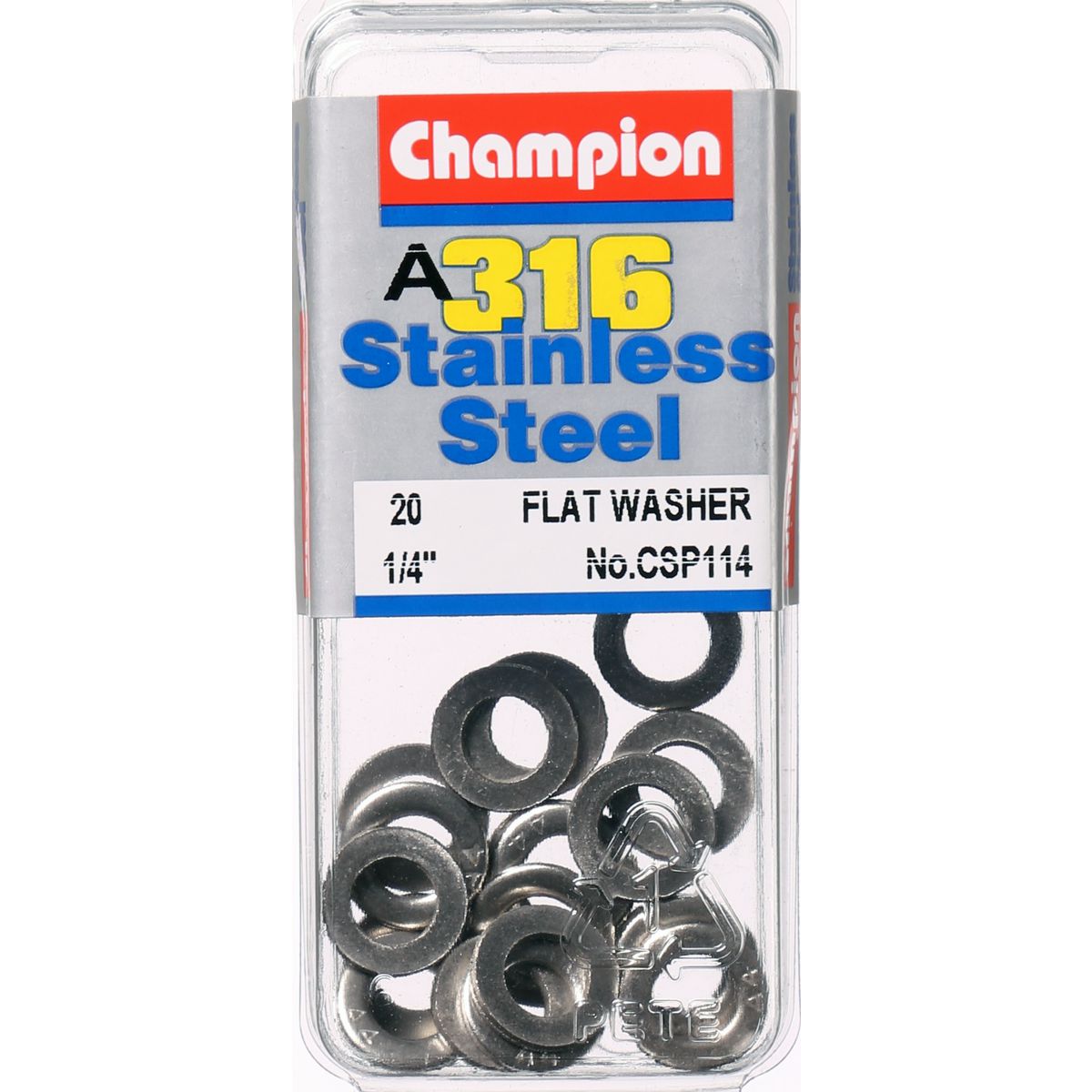 Champion Fasteners Washer Flat Stainless Steel 6mm 316/A4 CSP114