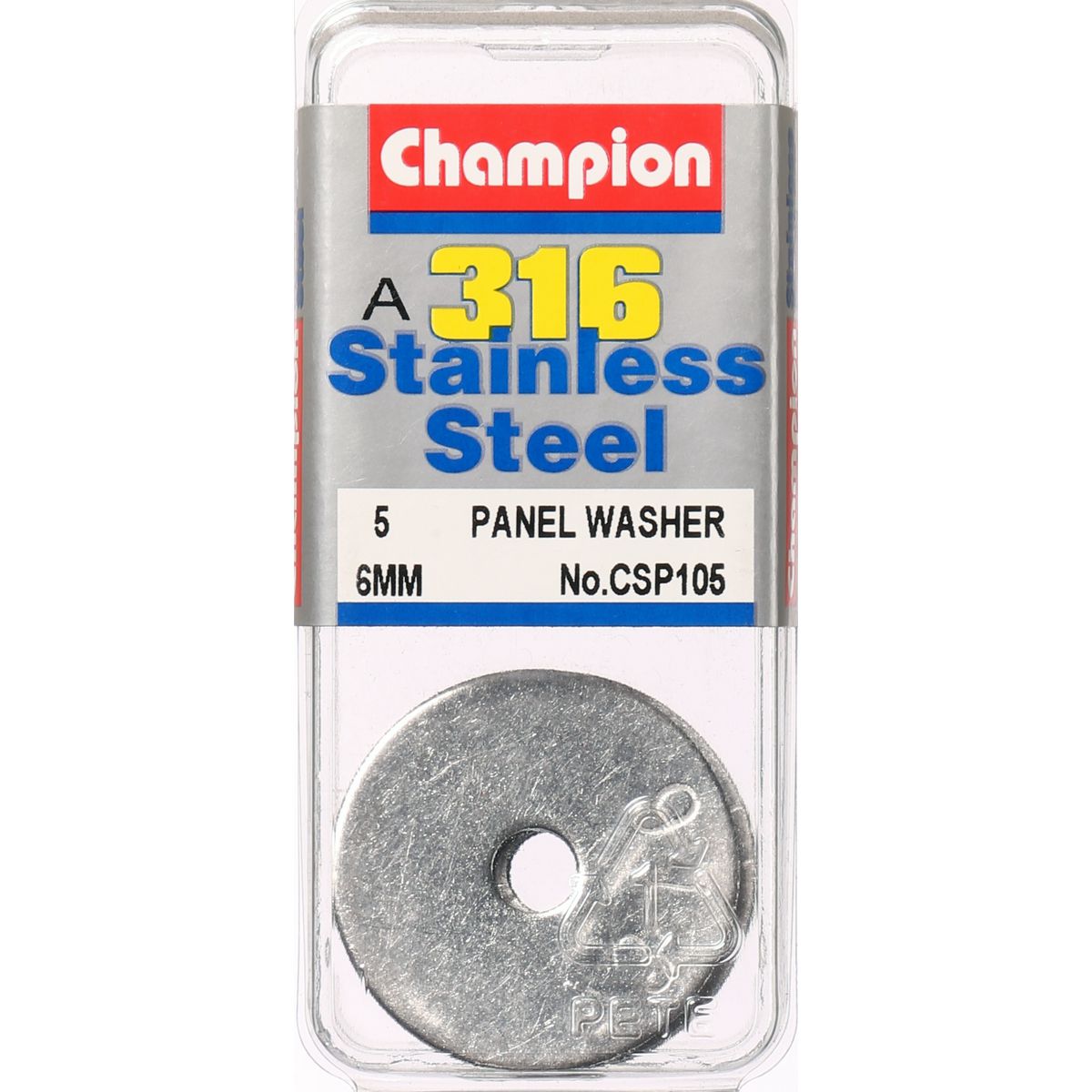Champion Fasteners Washer Body Panel Stainless Steel 6mm 316/A4 CSP105