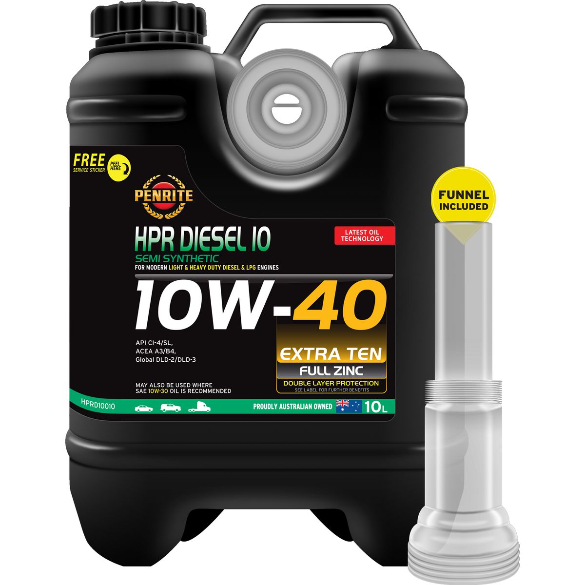 Penrite HPR Diesel 10 SAE 10W-40 Engine Oil 10L