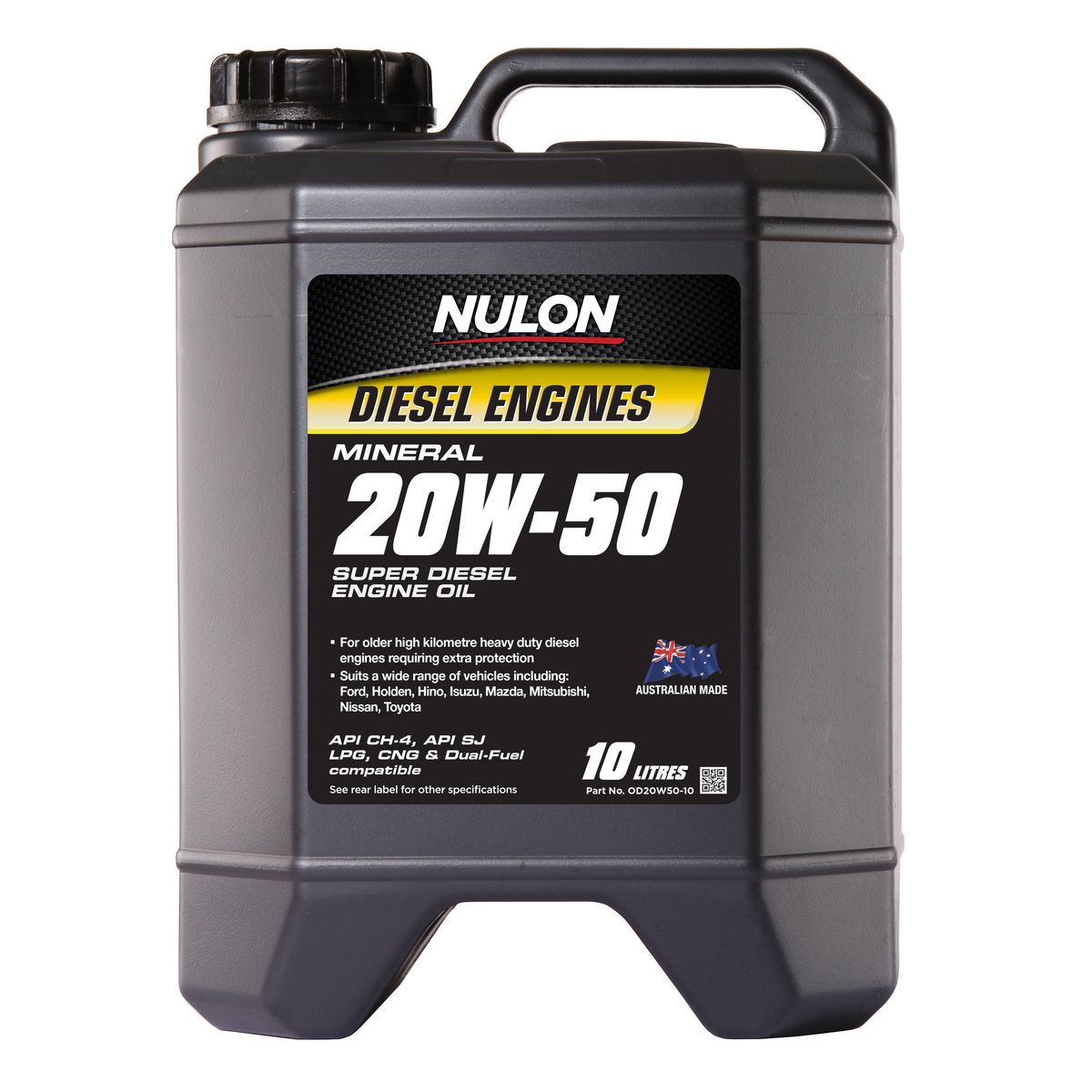 Nulon Premium 20W-50 Mineral Oil Super Diesel 10L OD20W50-10