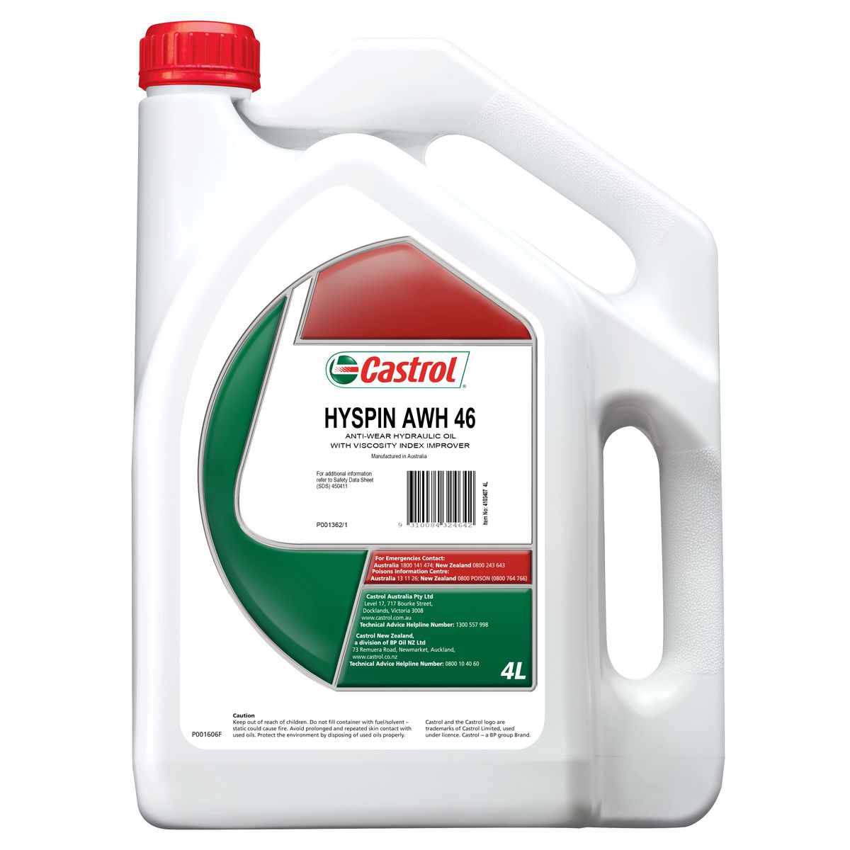 Castrol HYSPIN ISO 46 AWH Hydraulic Fluid 4L 4103407