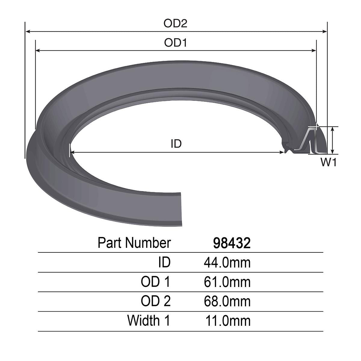 Kelpro Axle/Driveshaft Oil Seal 98432