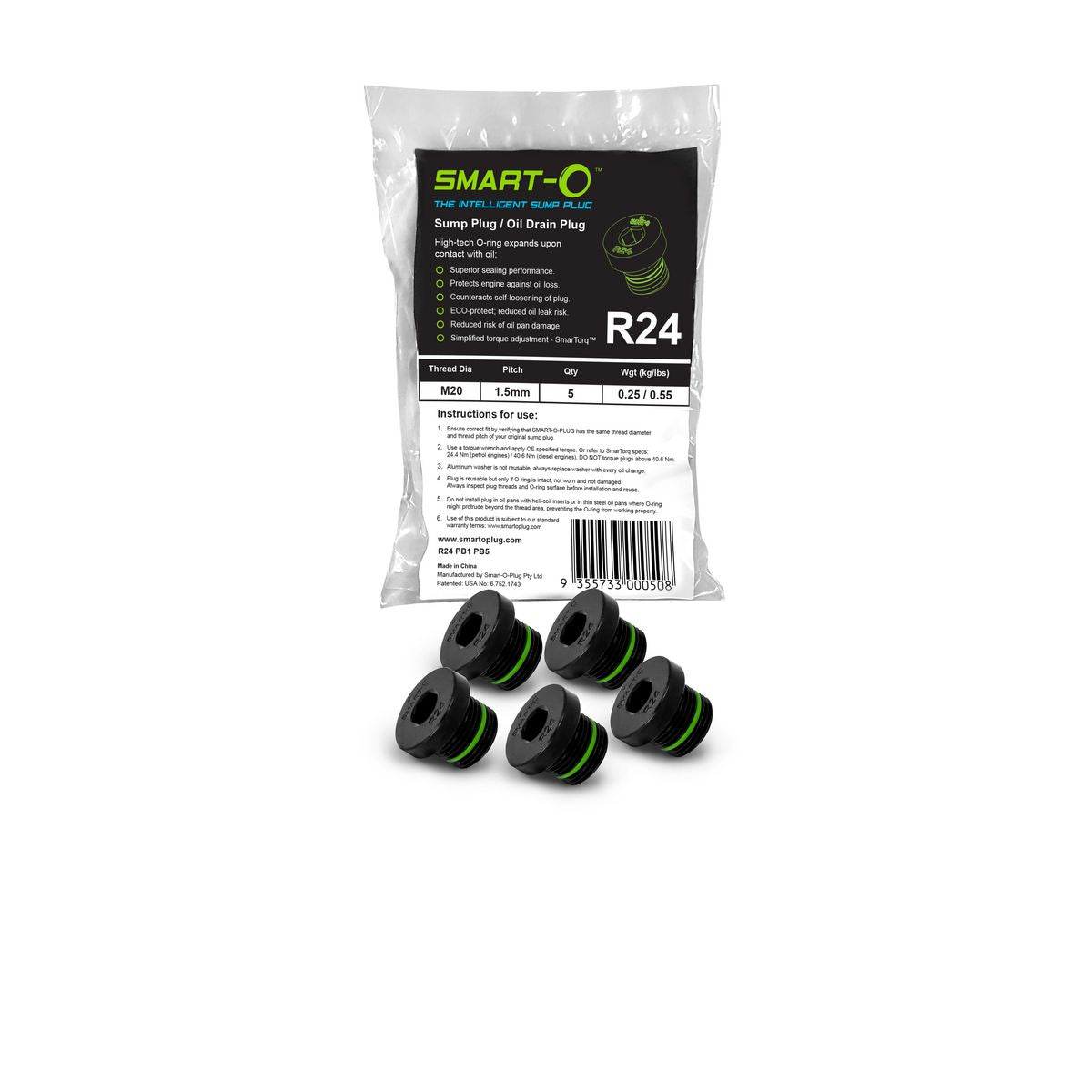 Smart-O Sump Plug Bulk 5 Pack R24PB1PB5
