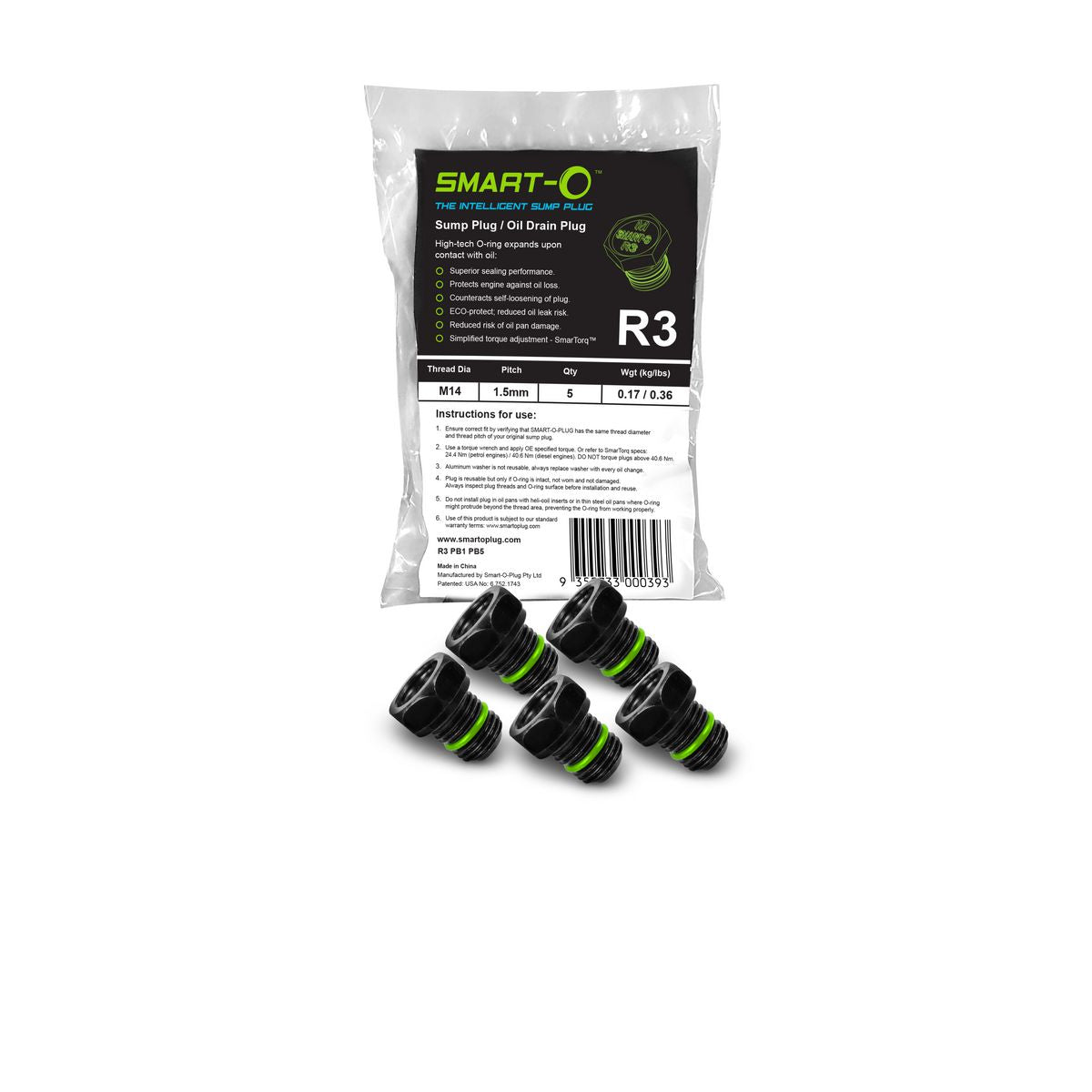 Smart-O Sump Plug Bulk 5 Pack R3PB1PB5