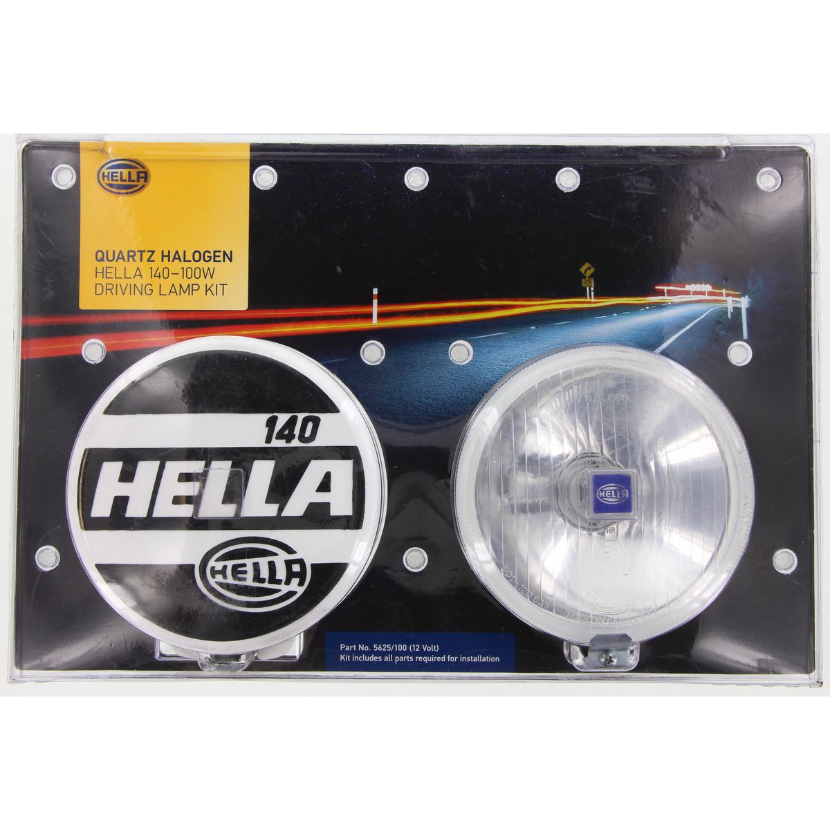 Hella Halogen Driving Light Round 12V Flood Beam - 100W Kit 5625/100
