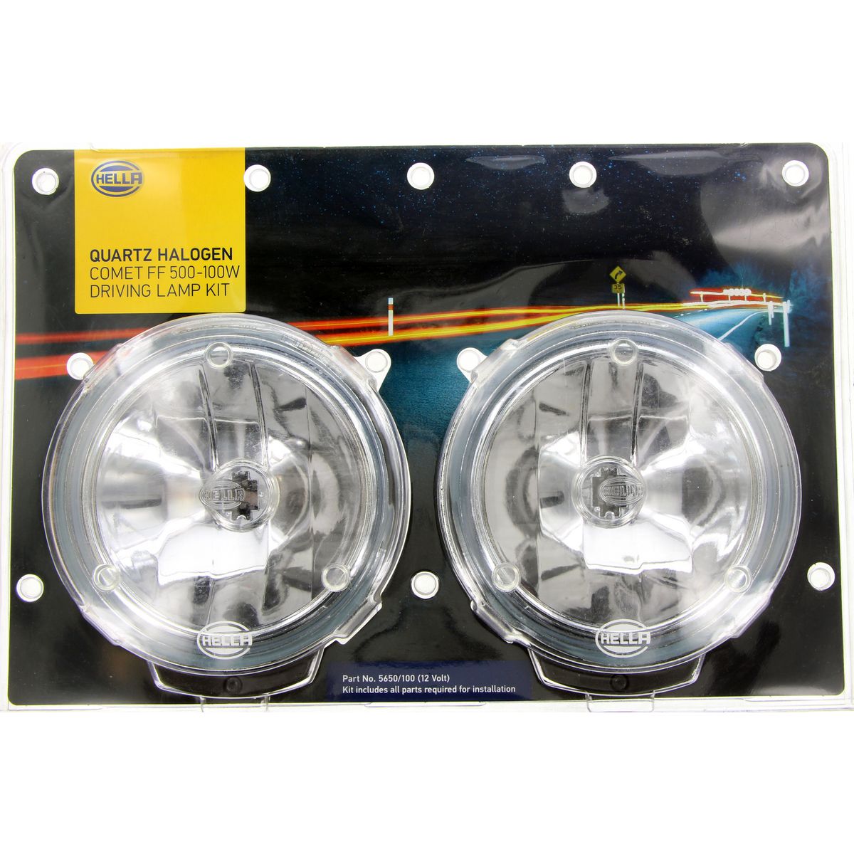 HELLA Driving Light Kit Comet FF 500 Spread Beam Round 5650/100