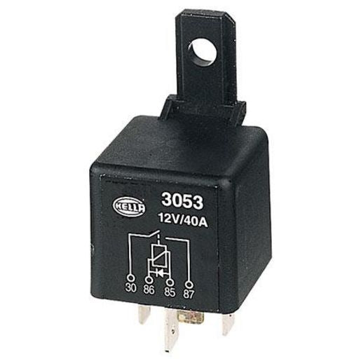 Hella Mini Relay 12V Normally Open 40A - Diode Protected 3053