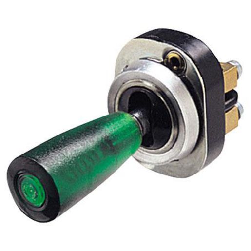 Hella Toggle Switch On/Off/On Spdt 12V Green Illuminated (Contacts Rated 15A @ 12V) 4206