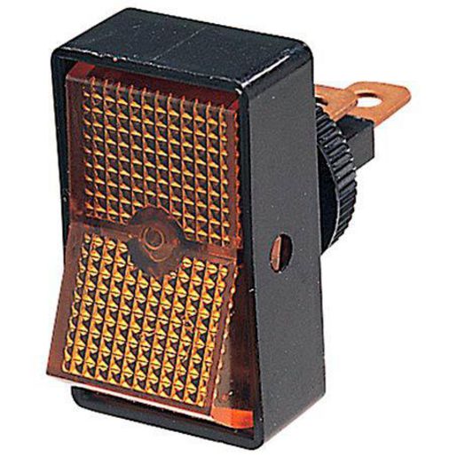 Hella Rocker Switch On/Off Spst 12V Amber Illuminated (Contacts Rated 10A @ 12V) 4442