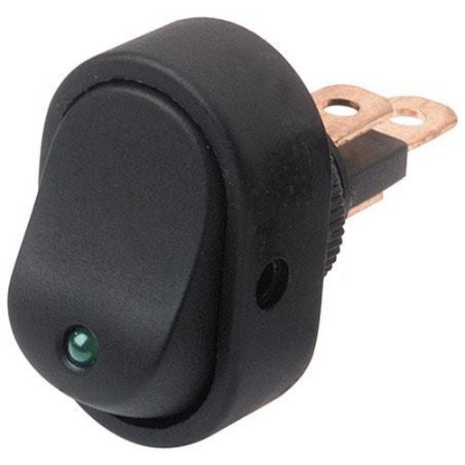 Hella Rocker Switch On/Off Spst 12V Green Illuminated (Contacts Rated 16A @ 12V) 4480