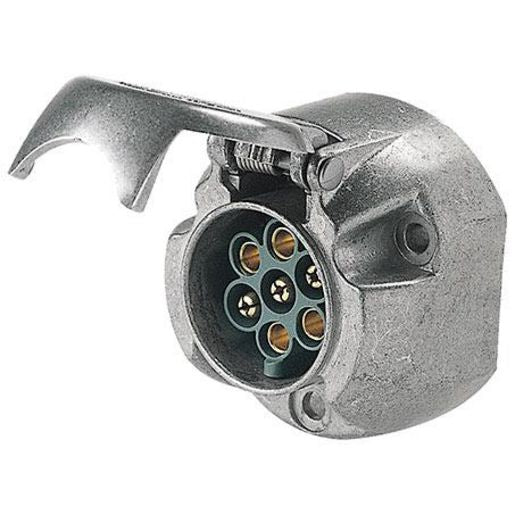 Hella Trailer Socket 7 Pin Round Large - Metal 4901BULK