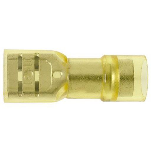 Hella Crimp Terminal Female Spade Insulated Yellow 6.3mm 10 Pce 8208