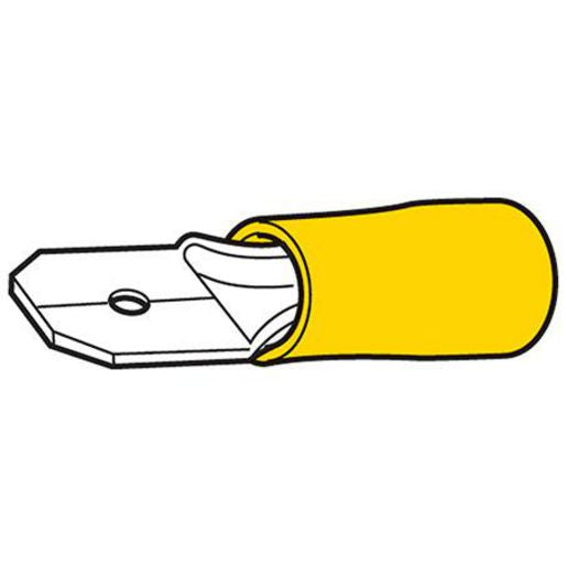 Hella Crimp Terminal Male Blade Yellow Terminal Entry 6.3Mm Vinyl 11 Pce 8215