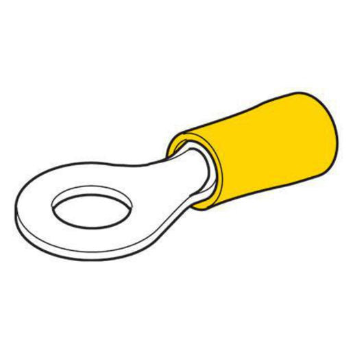 Hella Crimp Terminal Ring Yellow Id 6.3Mm Vinyl 12 Pce 8246