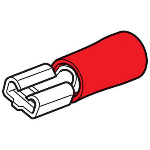 Hella Crimp Terminal Female Blade Red Terminal Entry 6.3Mm Vinyl 100 Pce 8500