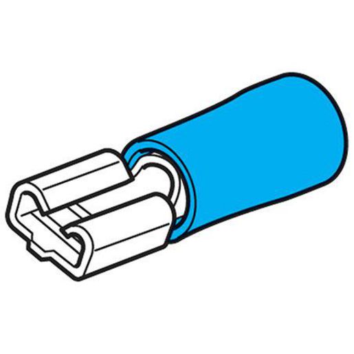 Hella Crimp Terminal Female Blade Blue Terminal Entry 6.3mm Vinyl 100 Pce 8501