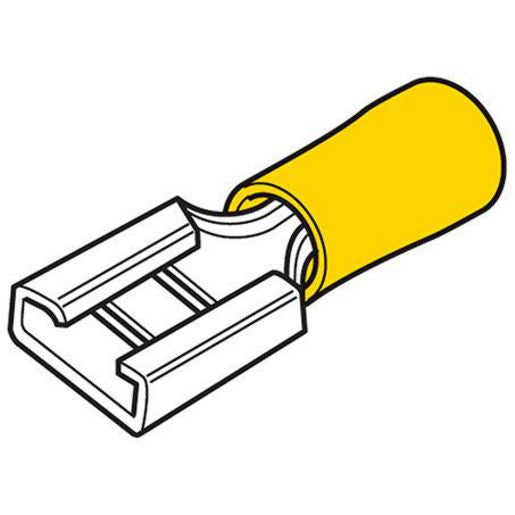 Hella Crimp Terminal Female Blade Yellow Terminal Entry 9.5Mm Vinyl 50 Pce 8503