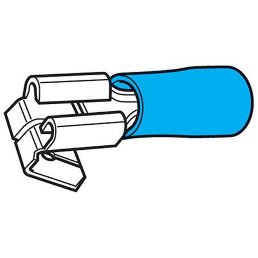 Hella Crimp Terminal 2 Way Male/Female Blade Blue Terminal Entry 6.3Mm Vinyl 100 Pce 8511