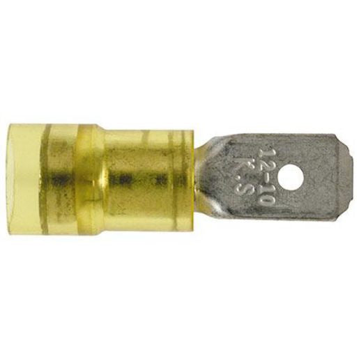 Hella Crimp Terminal Male Blade Yellow Terminal Entry 6.3Mm Vinyl 100 Pce 8519