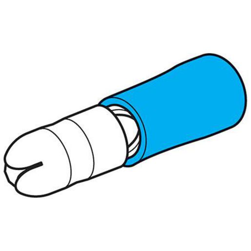 Hella Crimp Terminal Male Bullet Blue Terminal Entry 4Mm Vinyl 100 Pce 8521