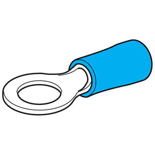 Hella Crimp Terminal Ring Blue Id 6.3mm Vinyl 100 Pce 8544