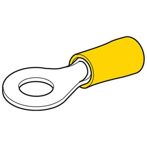 Hella Crimp Terminal Ring Yellow Id 6.3mm Vinyl 50 Pce 8546