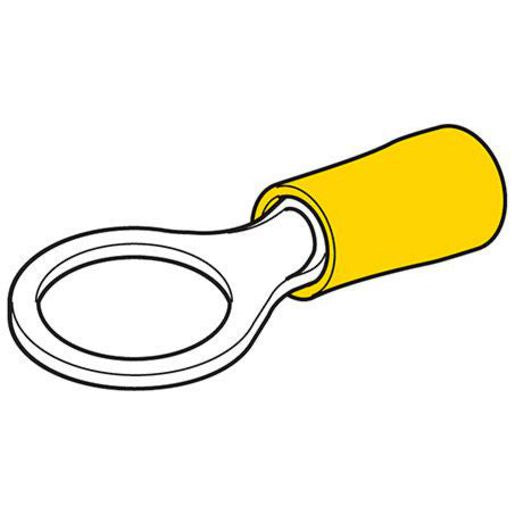 Hella Crimp Terminal Ring Yellow Id 9.5mm Vinyl 50 Pce 8548