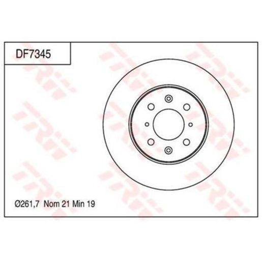 TRW Brake Rotor 261.7mm Front DF7345S