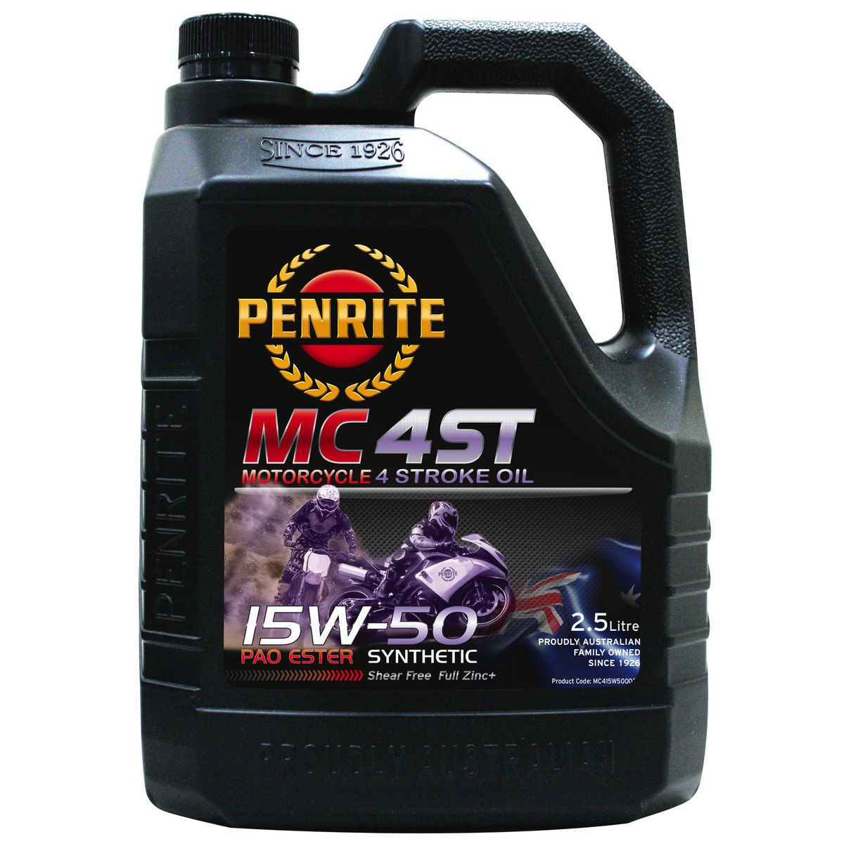 Penrite 4 Stroke PAO and Ester 15W-50 Motorcycle Engine Oil 2. 5L MC415W500025