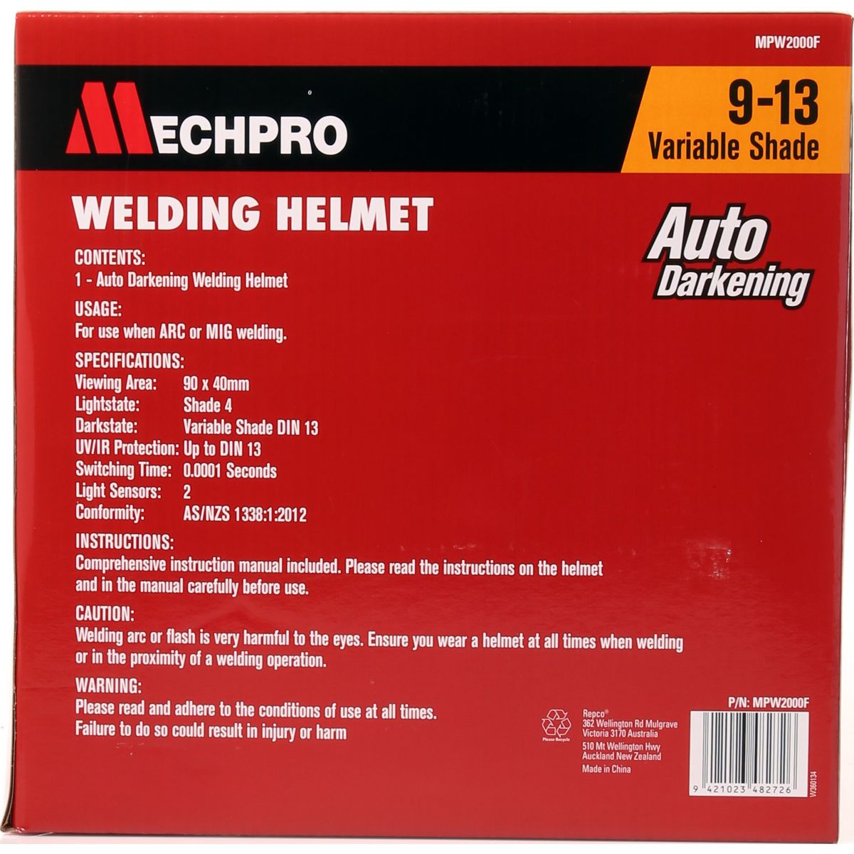 Mechpro Variable Shade Flame Design Welding Helmet MPW2000F