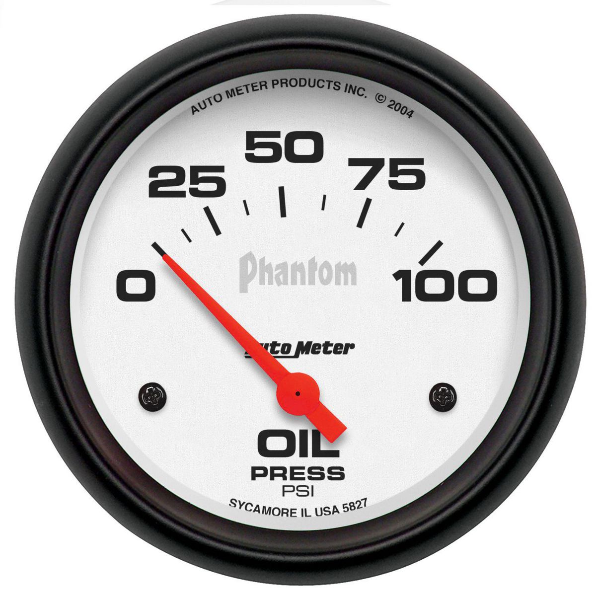 Autometer Phantom 2-5/8in Oil Pressure Gauge 0-100PSI Short Sweep Electric AU5827
