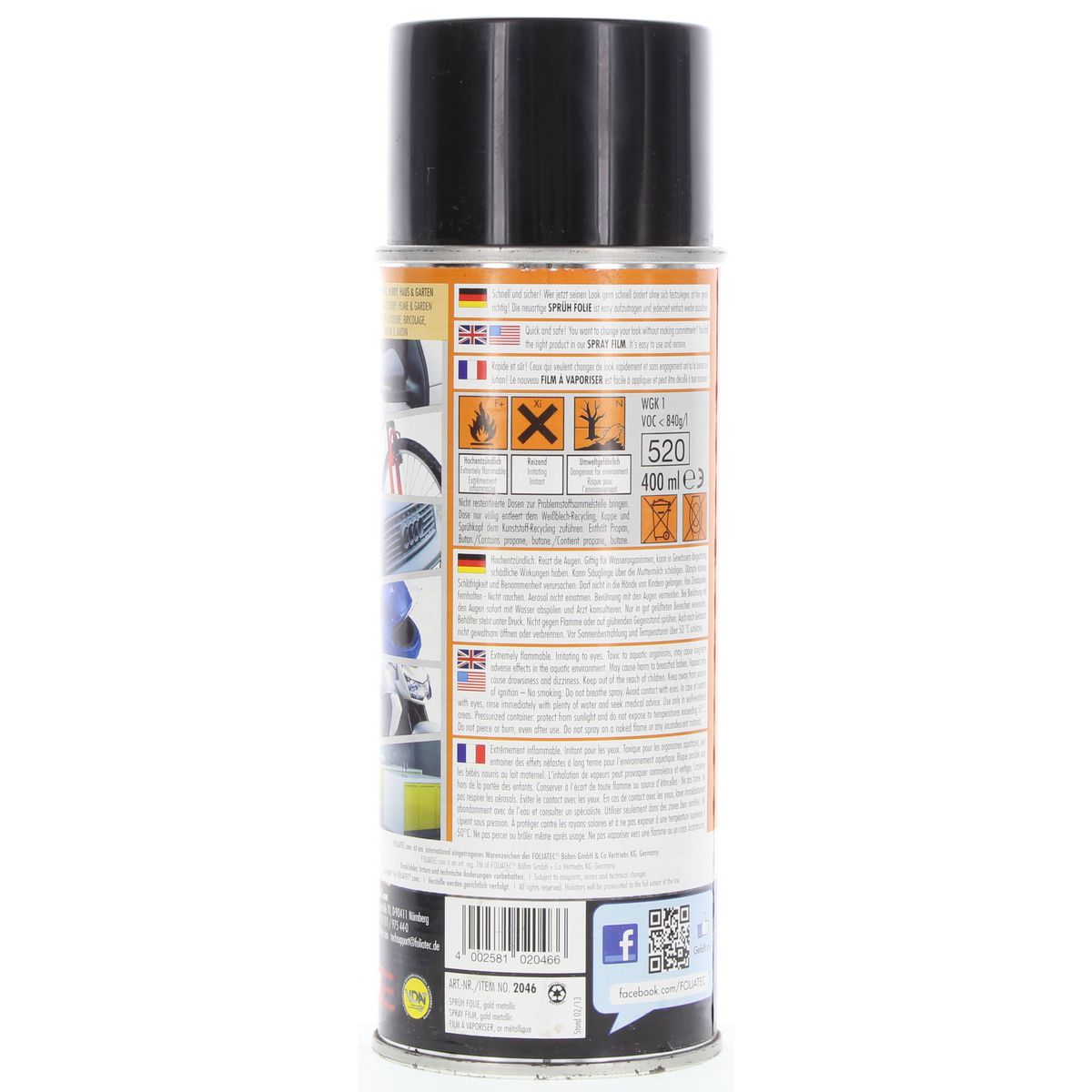 Foliatech Spray Film Aerosol 400Ml Gold Metallic 2046