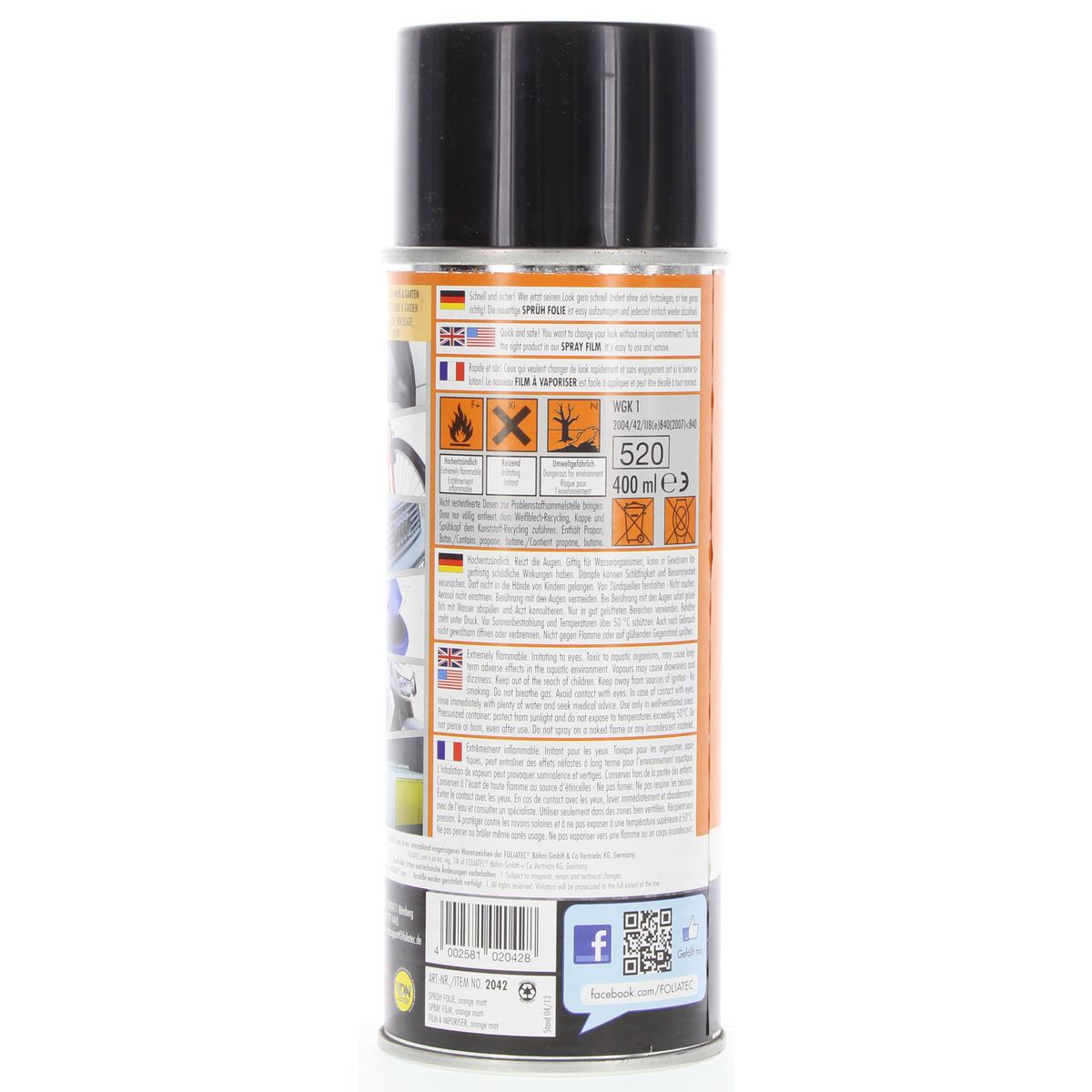 Foliatech Spray Film Aerosol 400Ml Orange Matt 2042