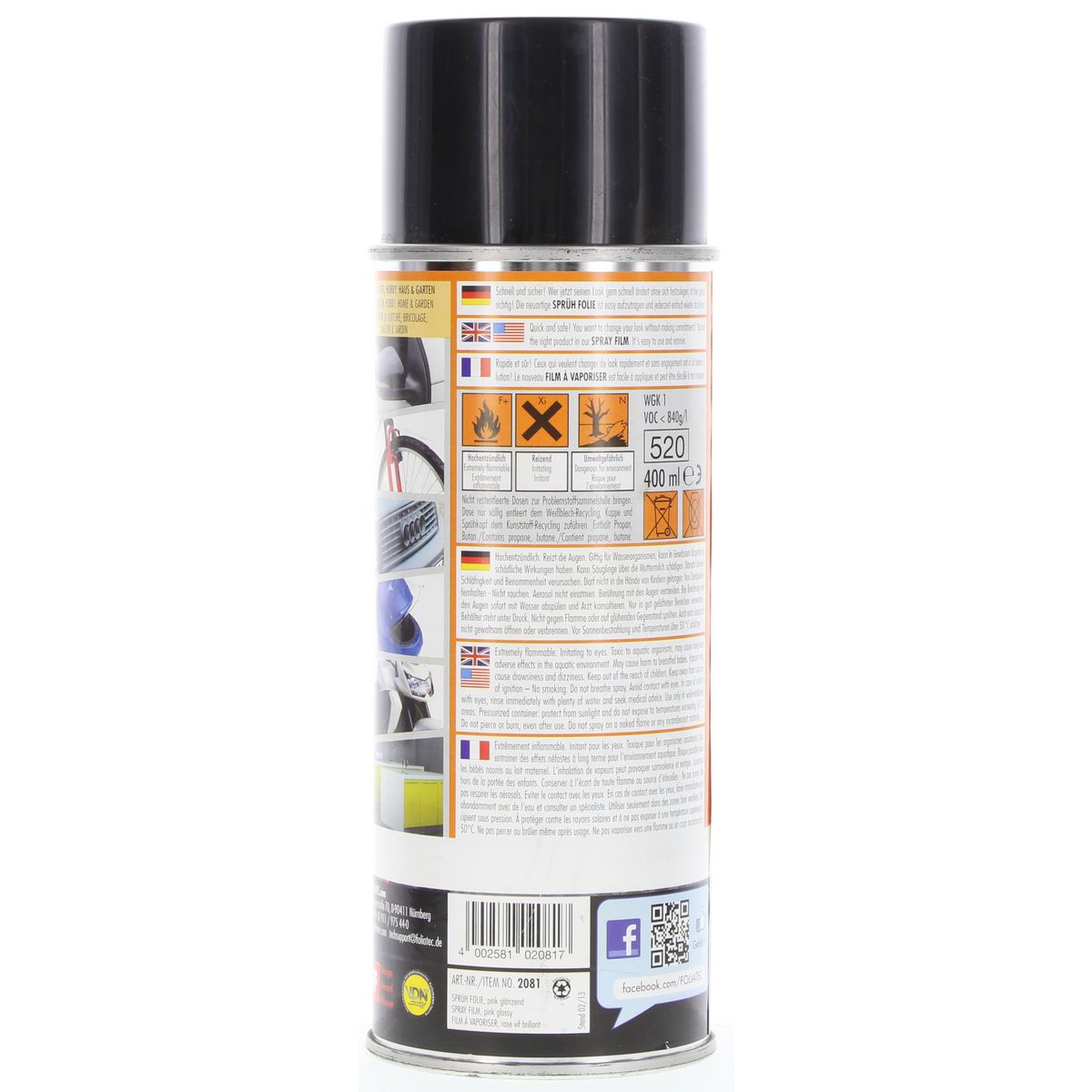 Foliatech Spray Film Aerosol 400Ml Pink Glossy 2081