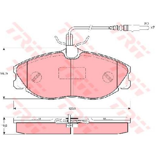 TRW Cotec Brake Pad Set Front GDB1259