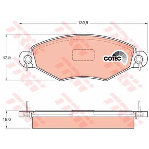 TRW Cotec Brake Pad Set Front GDB1361