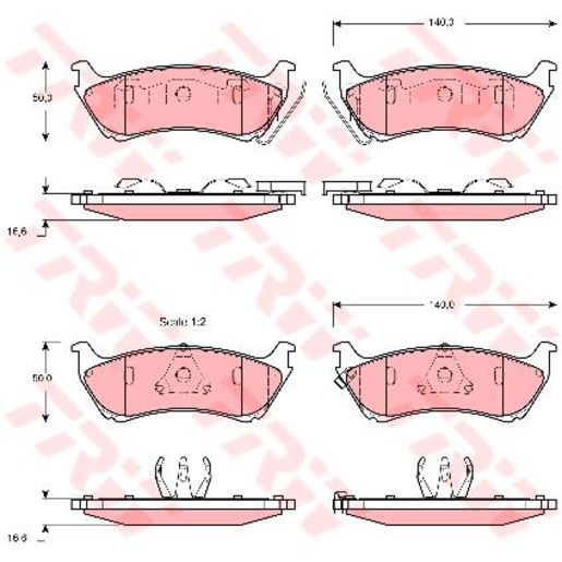 TRW Cotec Brake Pad Set Rear GDB1379