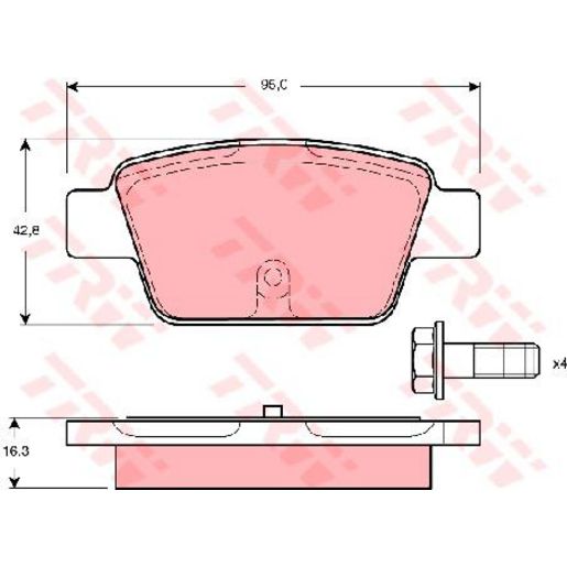 TRW Brake Pad Set GDB1485