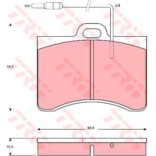TRW Cotec Brake Pad Set Front GDB165