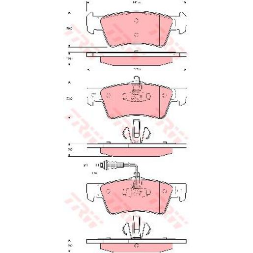 TRW Cotec Brake Pad Set With Sensor GDB1671