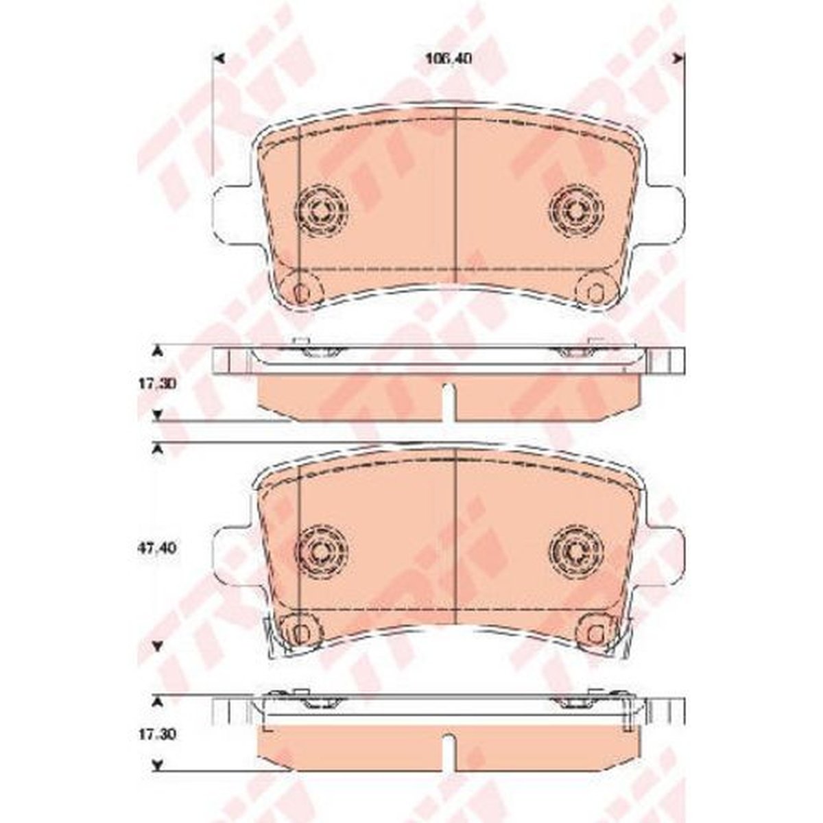 TRW Cotec Brake Pad Set Rear GDB1784
